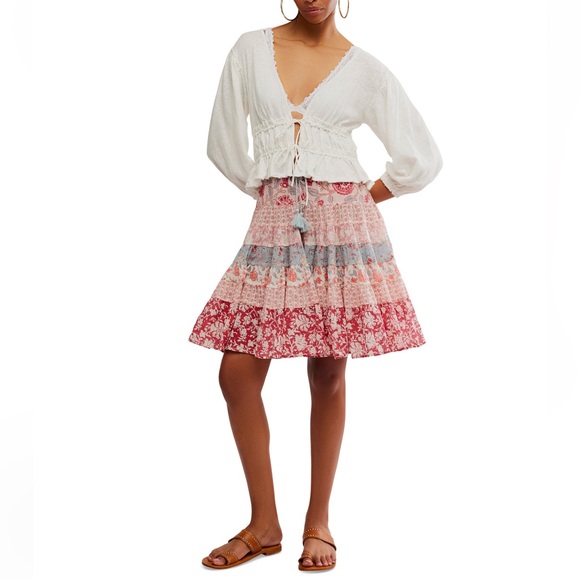 Free People Women's Lets Go‎ Linen Cotton Blouse, Size XSMALL - Picture 5 of 15